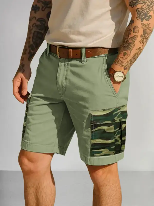 Men's Fashion Splicing Cargo Shorts