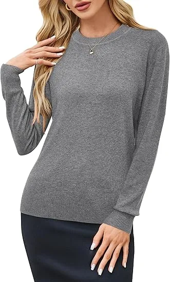 🍂 Women’s Wool Blend Classic Crew Neck Sweater – Timeless Warmth, Effortless Style