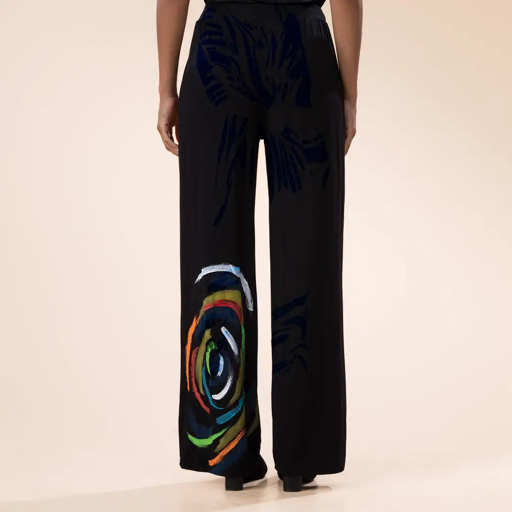 Hand-Painted Stripes and Swirls Pants