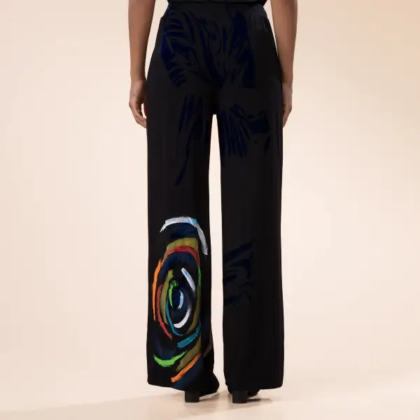 Hand-Painted Stripes and Swirls Pants