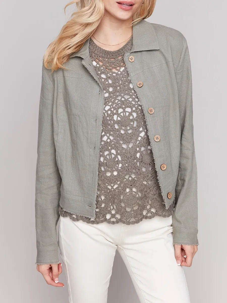 Fashionable And Versatile Linen Blend Women's Jacket