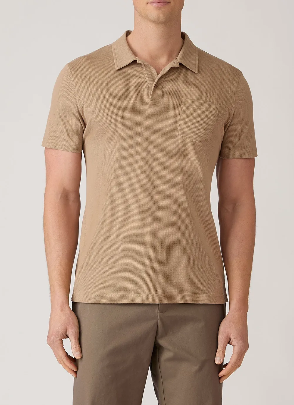 Streamlined Everyday Slim Fit Mesh Cotton Short Sleeve Polo Shirt