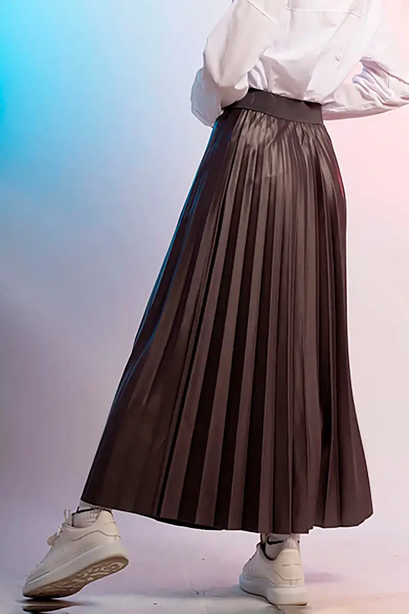 Reversible Pleated Midi Skirt