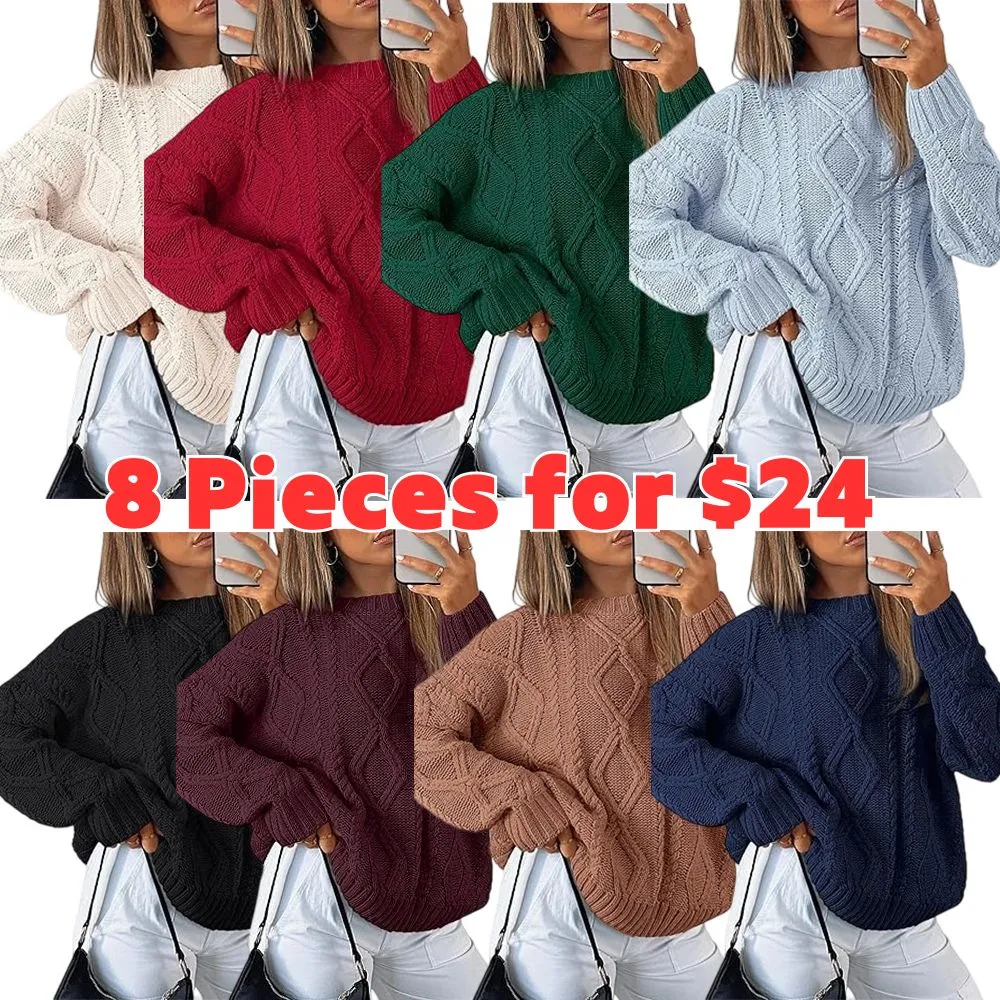 🔥Last day promotion⏰Women's 2025 Fashion Casual Striped Knitted Round-neck Long-sleeved Sweater