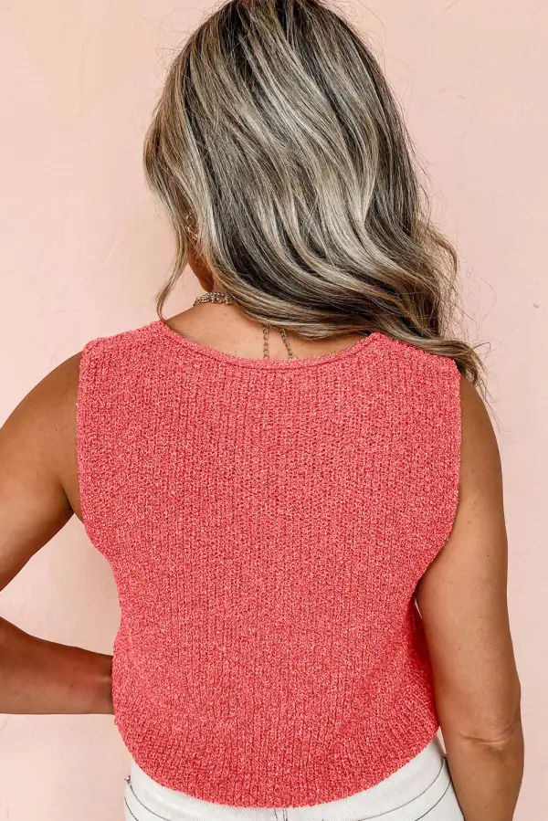 Lace-Up Front V-Neck Sweater Vest