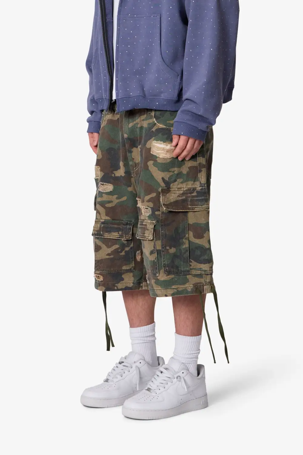 Distressed Baggy Cargo Shorts