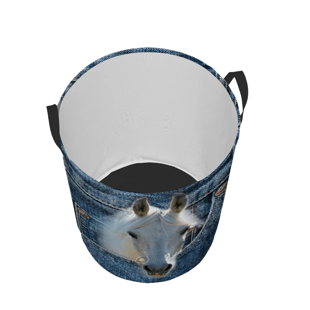 Laundry Jeans Front Pocket 3D Print Functional Laundry Basket