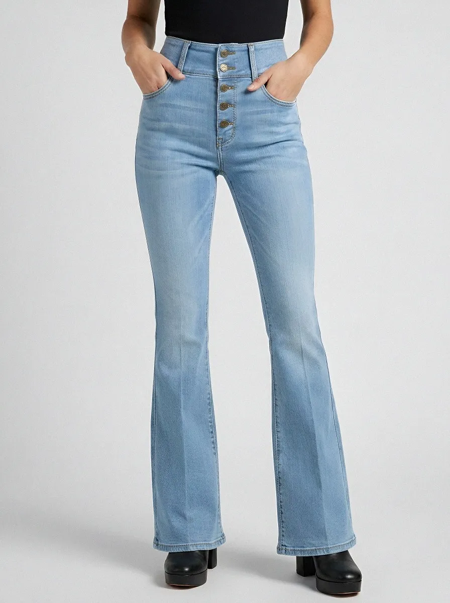 Practical High-Waist Stretch Women's High-Waist Stretch Flare Jeans