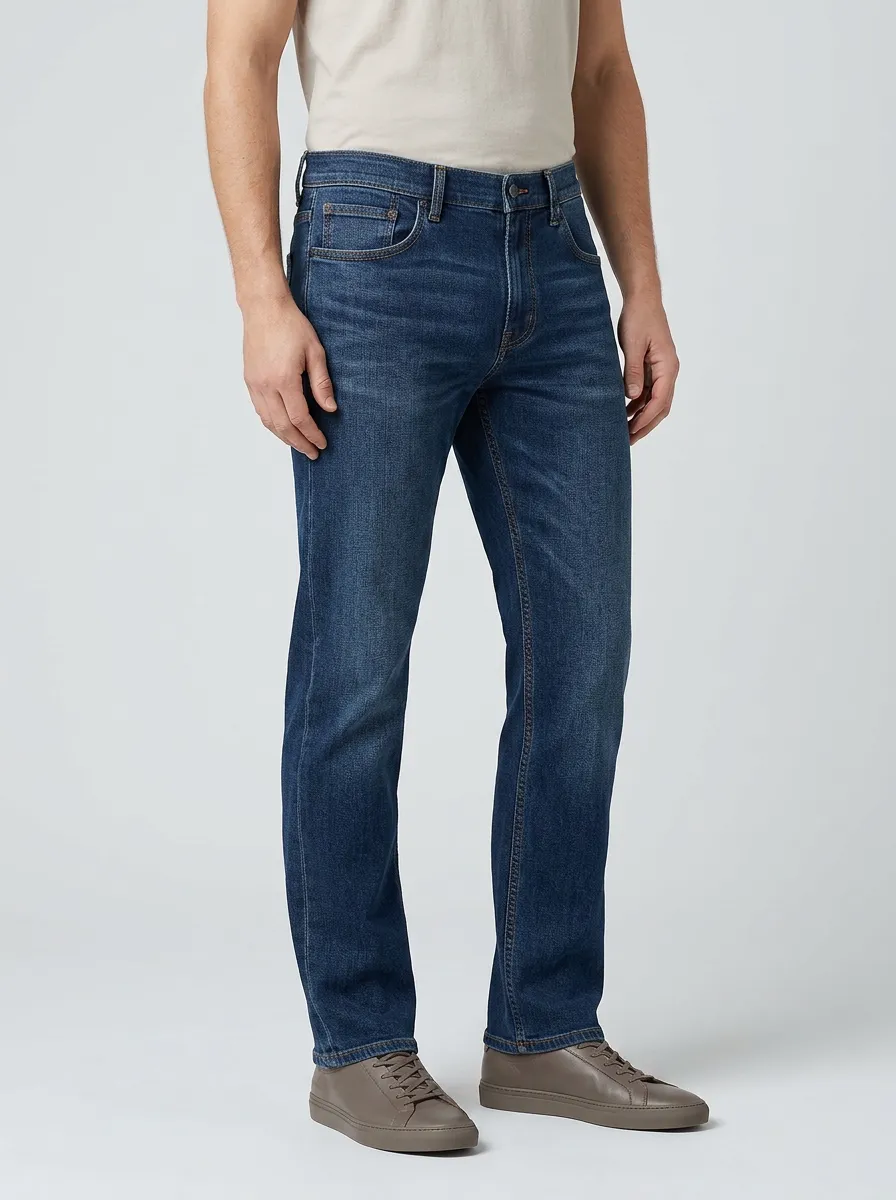 Versatile Straight Leg Comfort Stretch Jeans