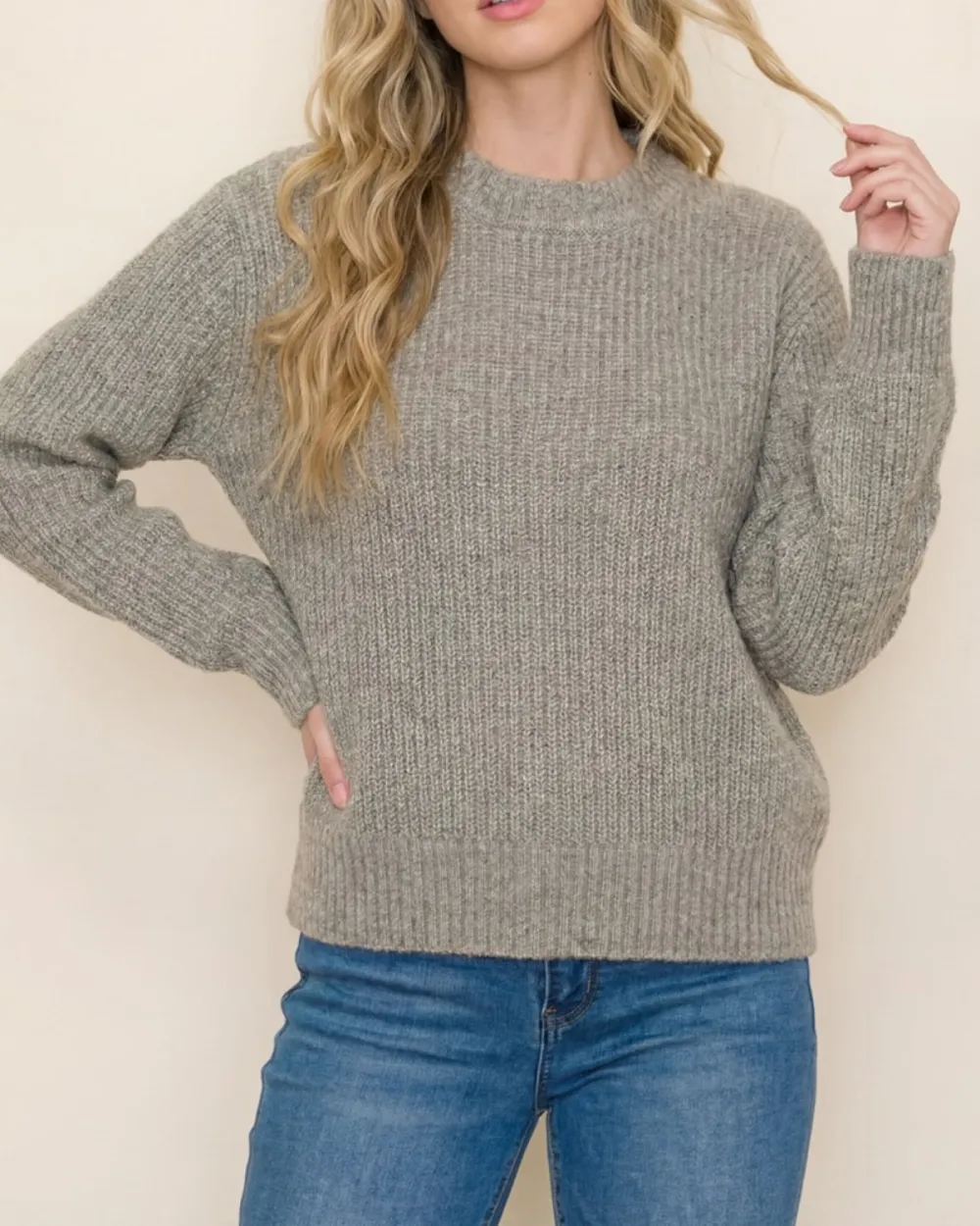 Ribbed Long Sleeve Sweater
