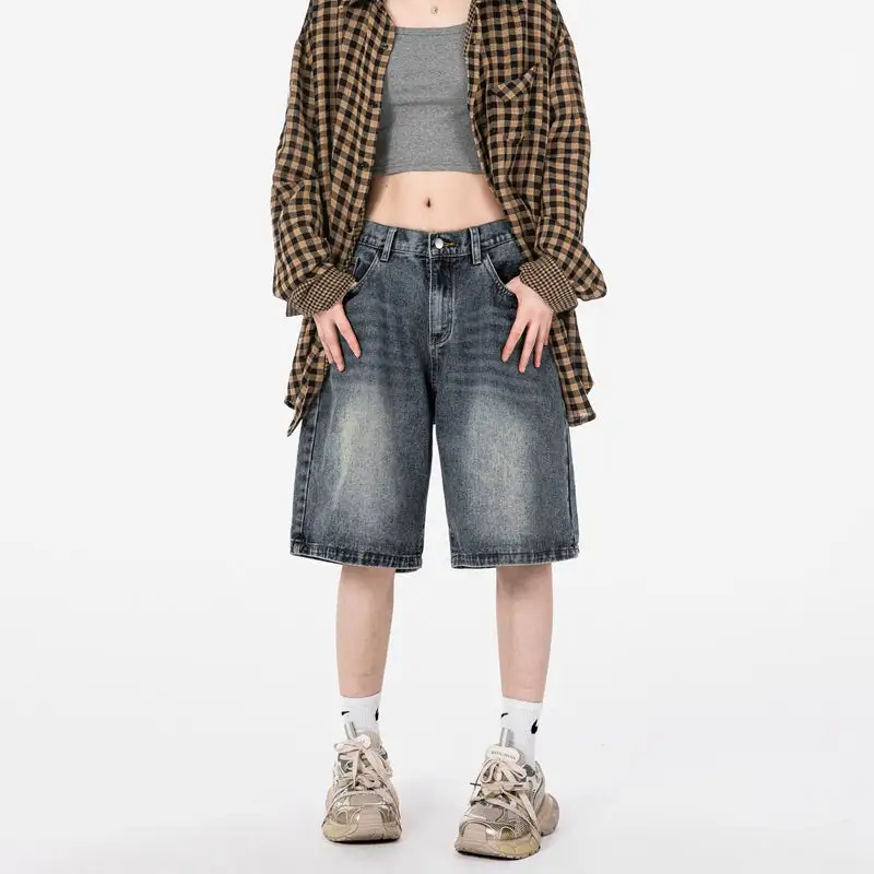 Distressed Denim Shorts