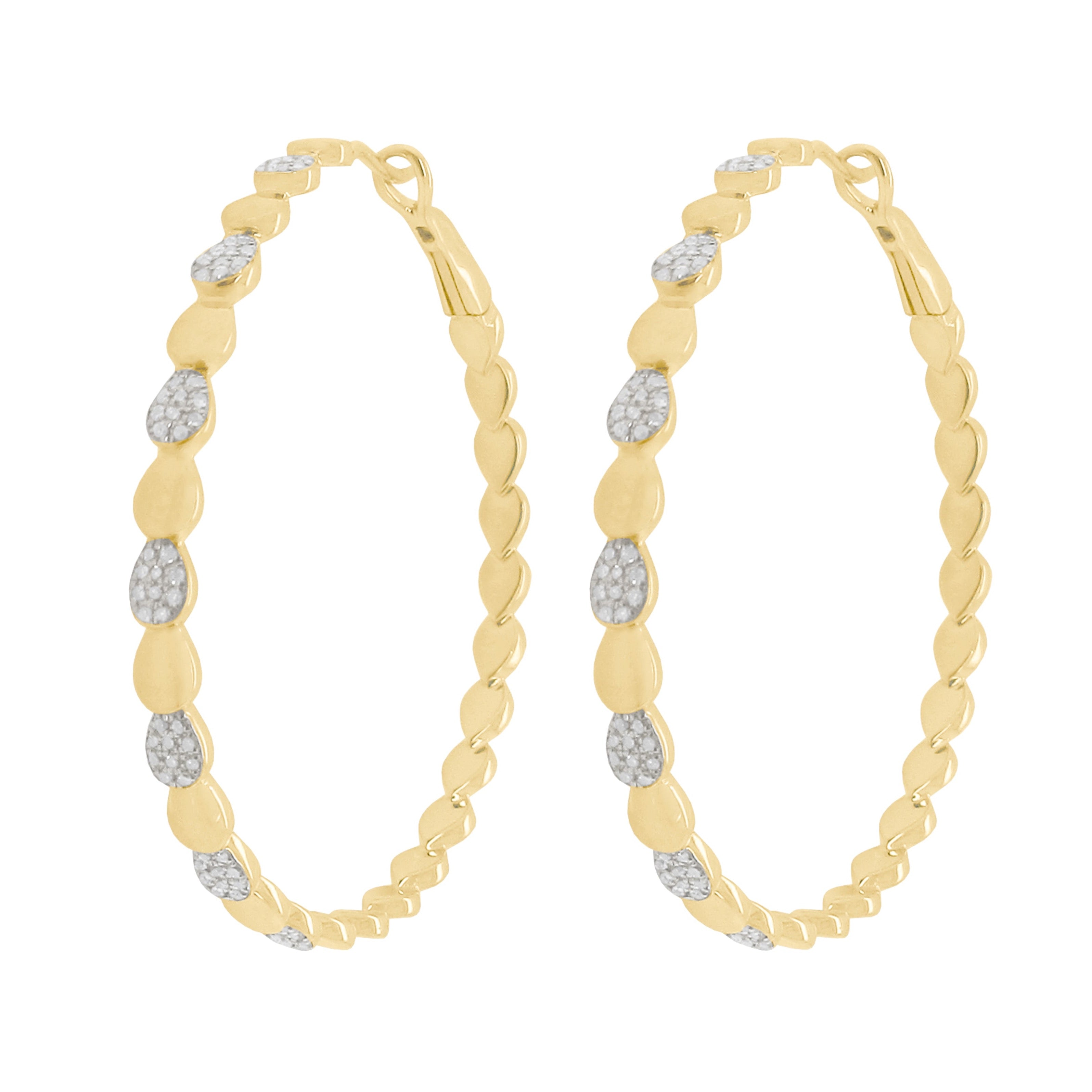 Delicate Artful Gem Detail Hoop Earrings
