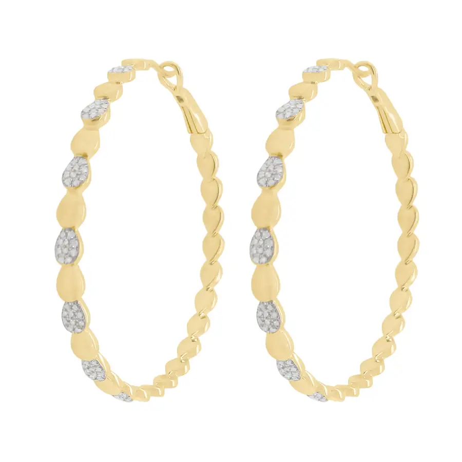 Delicate Artful Gem Detail Hoop Earrings