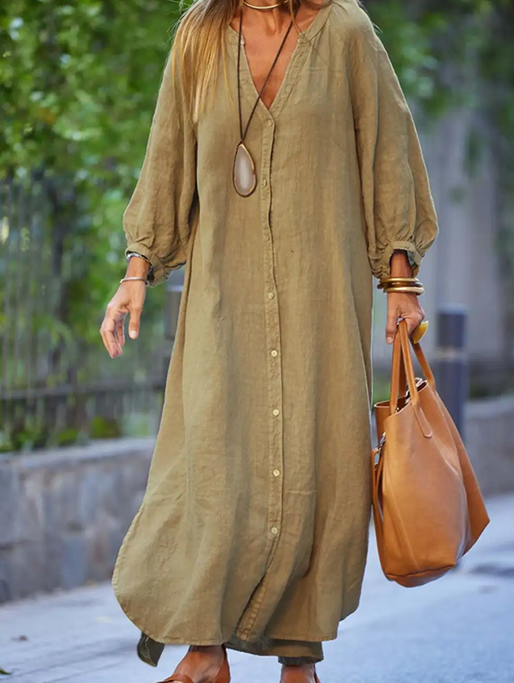 Clean Line Long-Sleeved Cardigan Dress