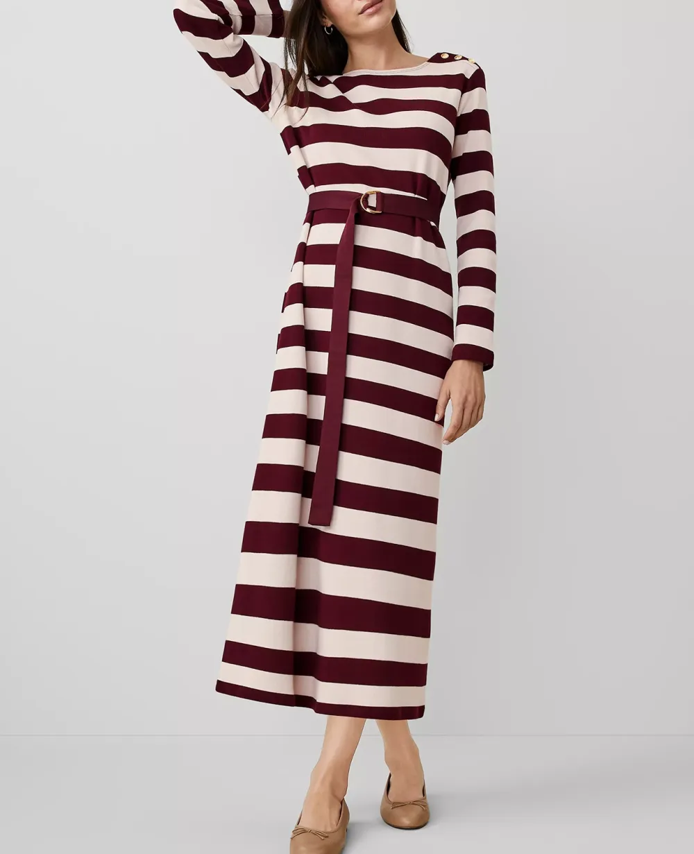 Striped Column Midi Dress