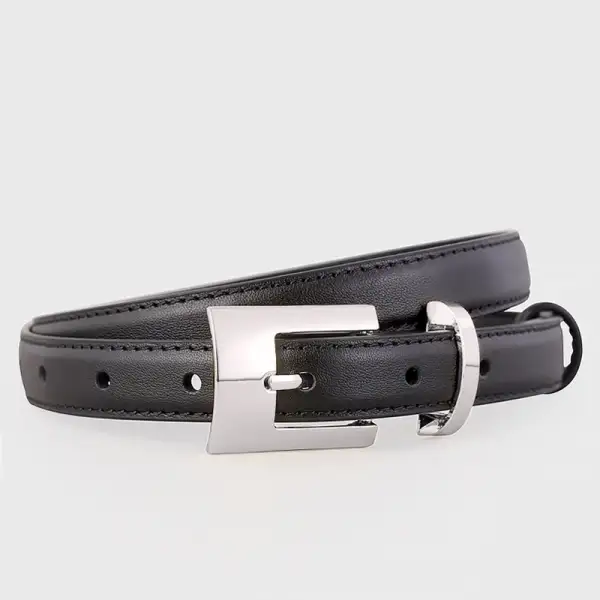 Soft Leather Belt with Buckle