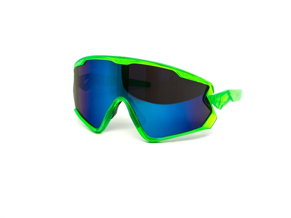 12-Pack Oversized Sport Shield Burnt Mirror Full-Frame Sunglasses