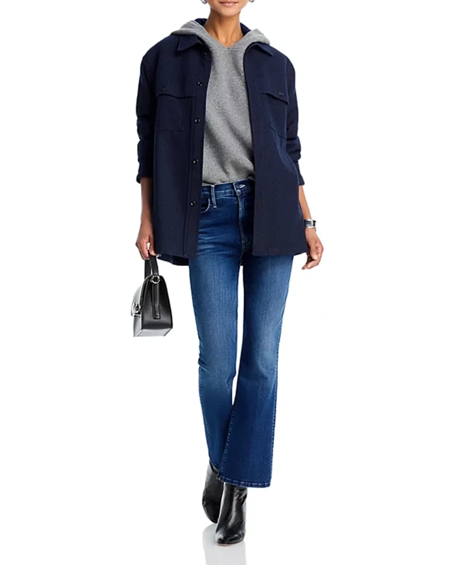 Belt Loops High Rise Flare Leg Ankle Jeans