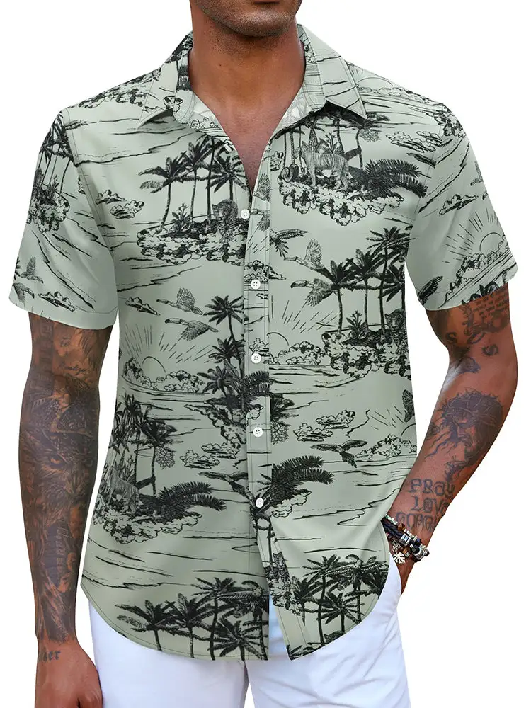 Casual Hawaiian Printed Vacation Shirt