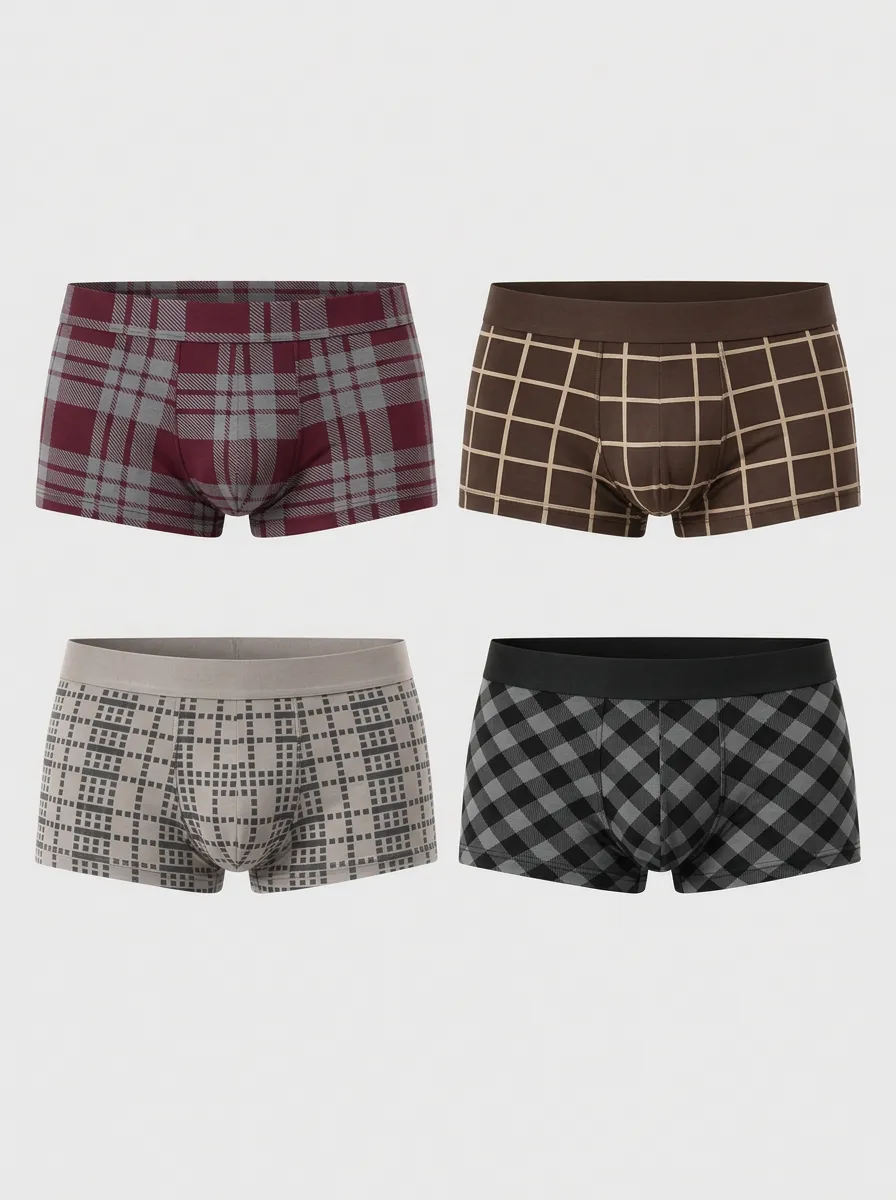 Men's Briar Plaid Boxer Briefs 4-Pack