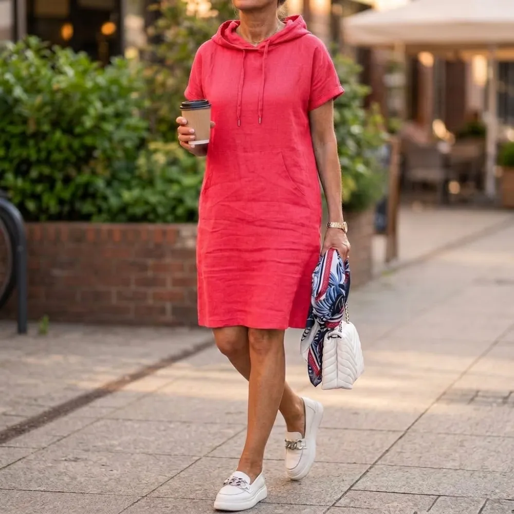 Airy Hoodie Midi Dress