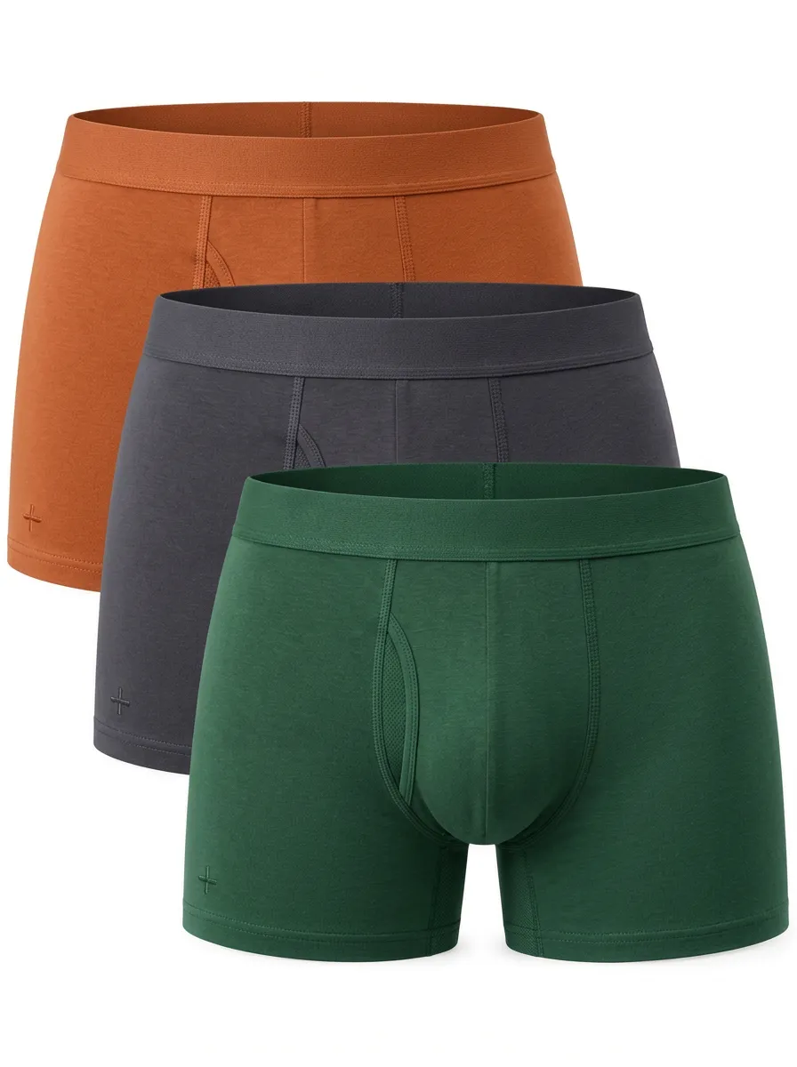 Thoughtfully Detailed Men's Boxer Briefs with Cross Motif Details — Multipack
