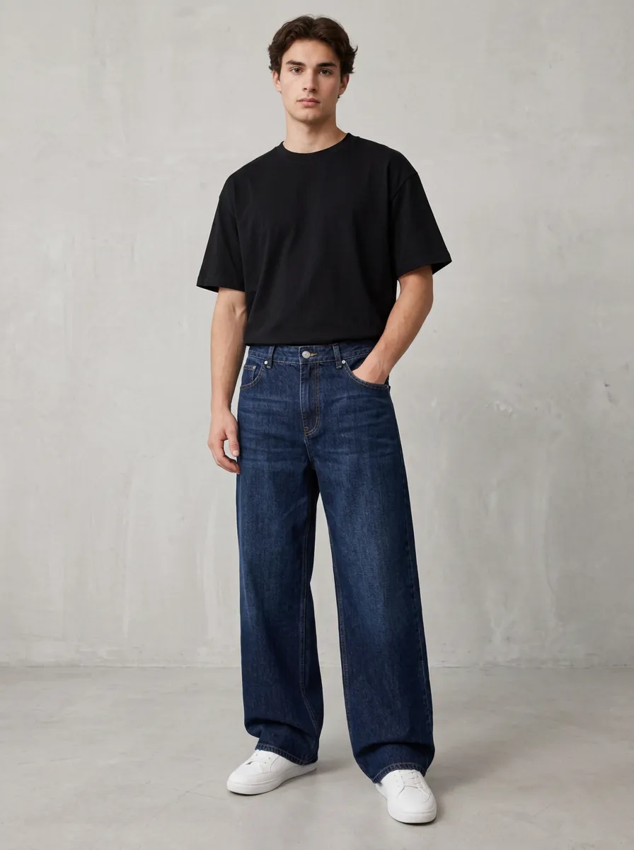 Men's Wide Silhouette Wide Leg Jeans