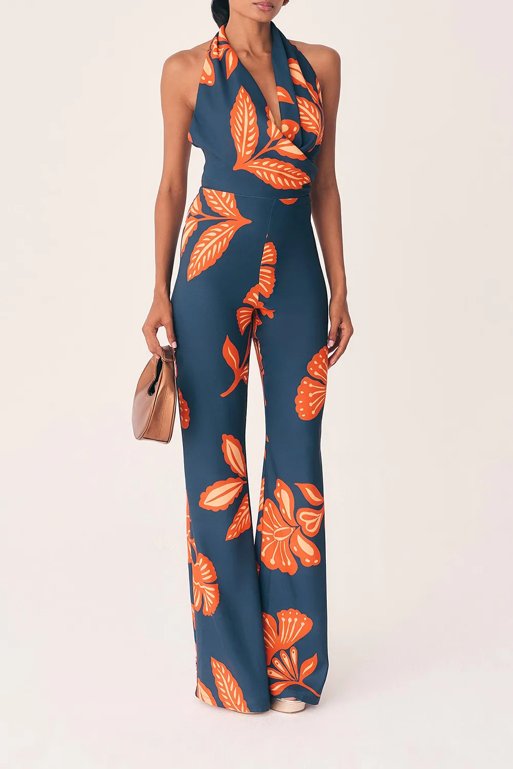 Women's Art Botanical Print Jumpsuit