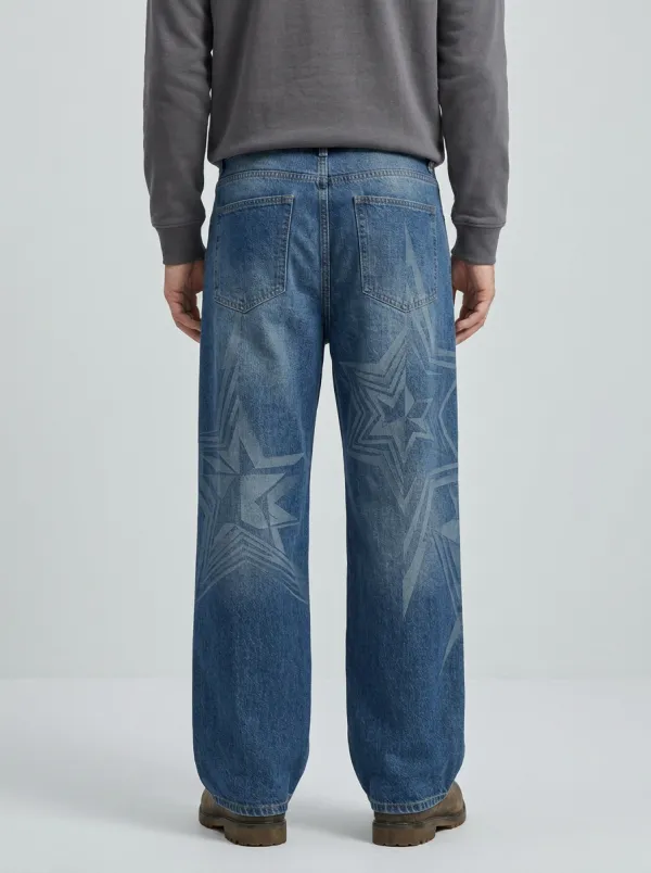 Men's Star Wide Leg Jeans