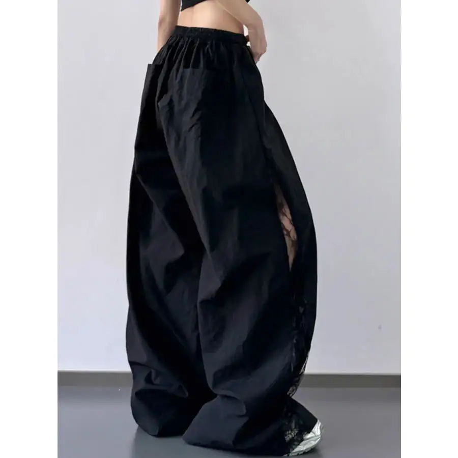 Flowy Elastic Waist Wide Leg Pants