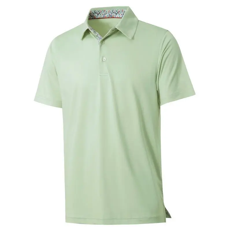 Mens Casual Dry Fit Performance Designed Collared Golf Polo Shirts for Men Plus Size Tops