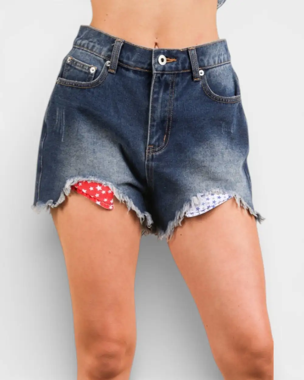 Patriotic Distressed Denim Shorts