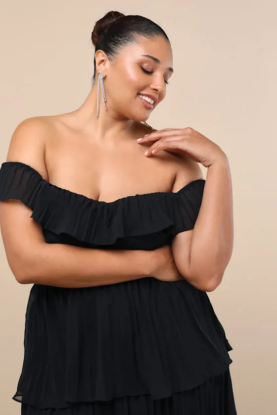 Always Remarkable Light Blue Floral Off-the-Shoulder Maxi Dress