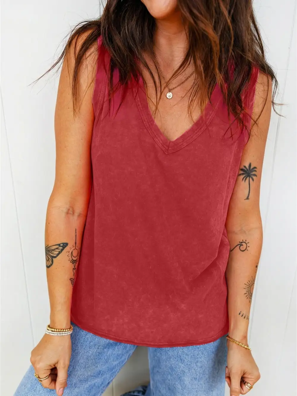 Wash V Neck Tank Top