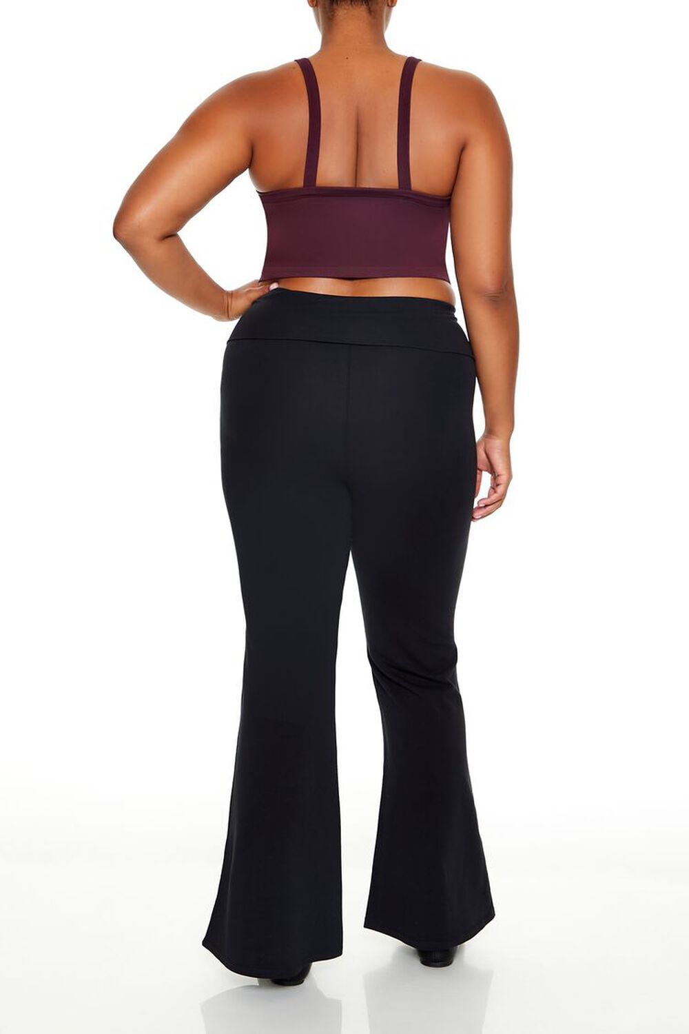Plus Size Two-Tone Flare Leggings