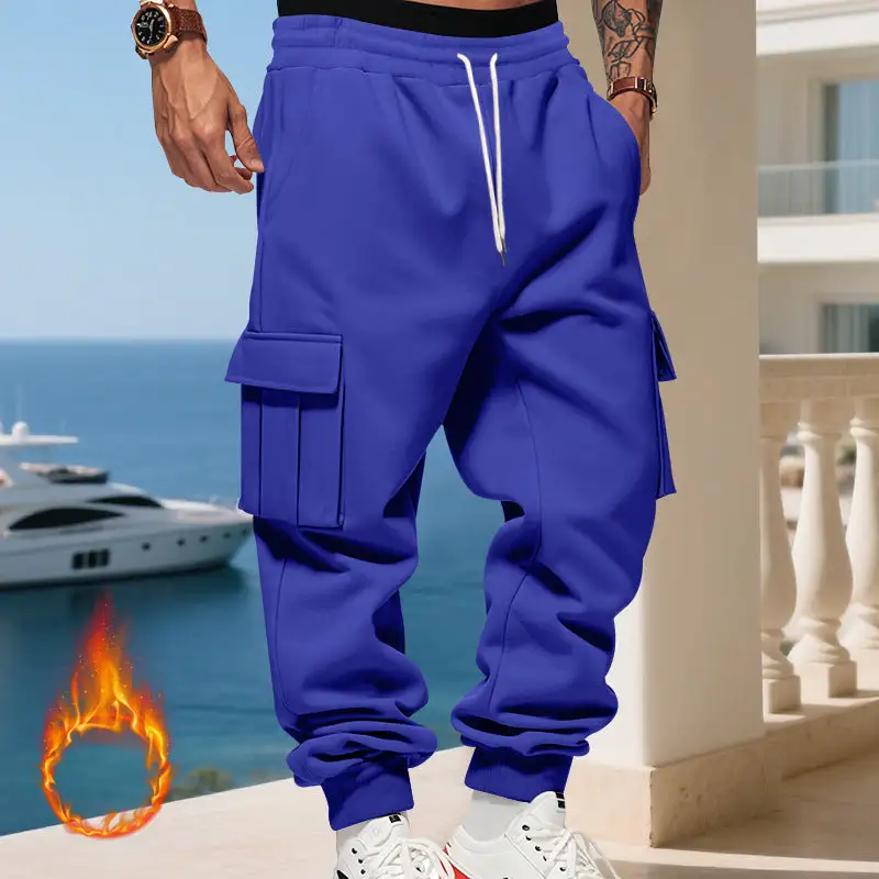 Men's  Thermal Cargo Pants Pockets Leg Cargo Pants