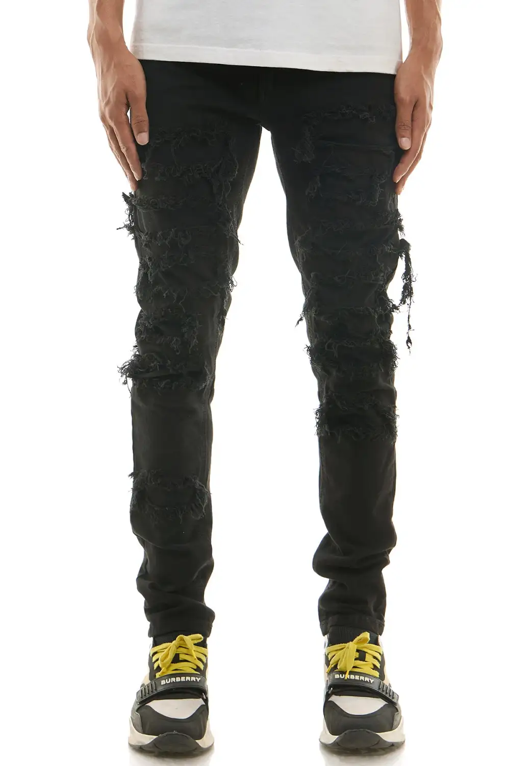 Men's Skinny Patchwork Stretch Pants