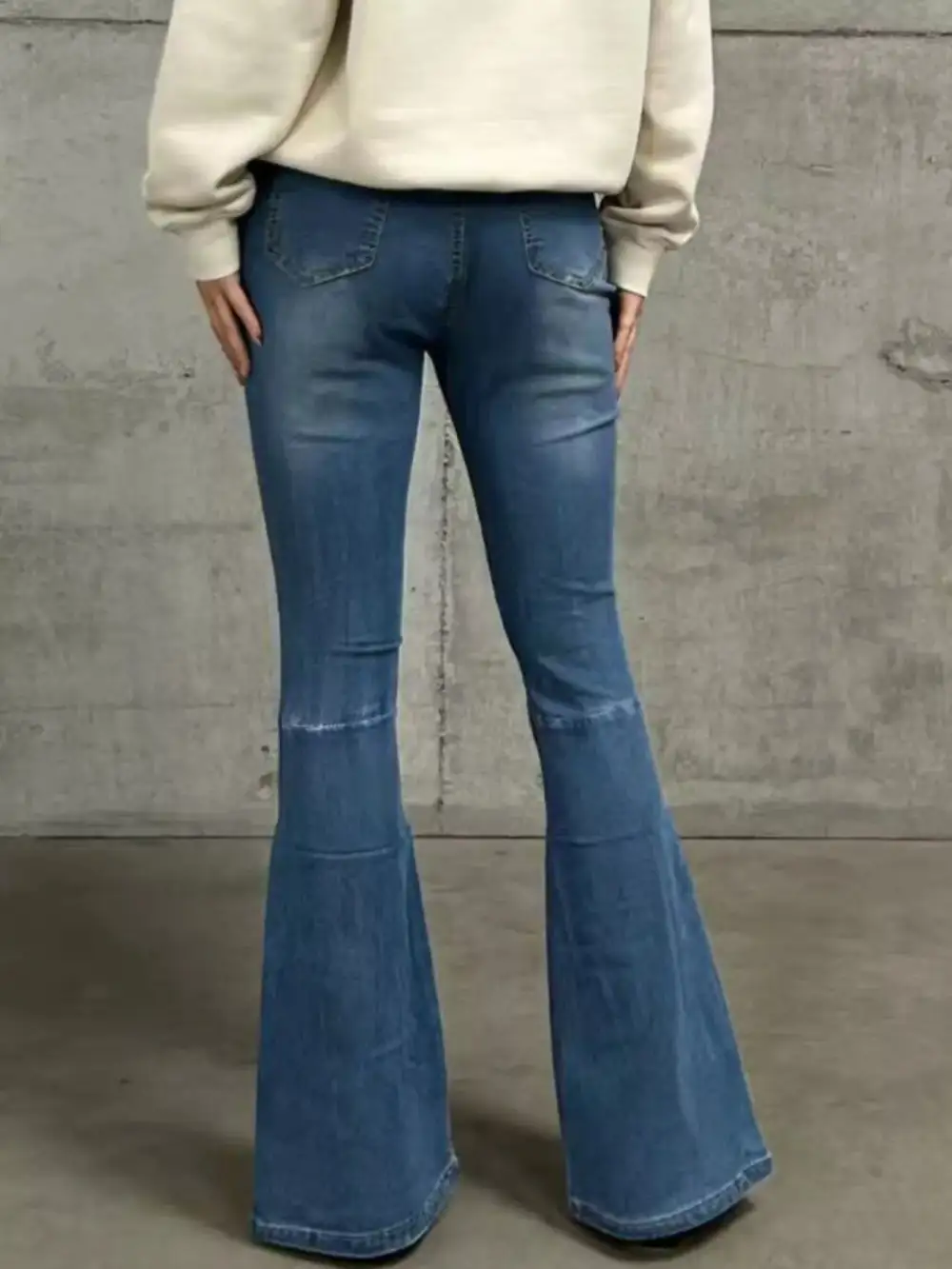 Washed High Waist Flare Leg Denim Jeans