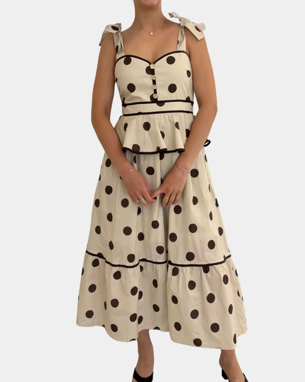 Polka Dot Peplum Dress