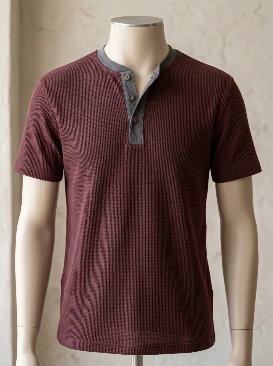 Classic Contour Men's Short-Sleeve Henley Shirt