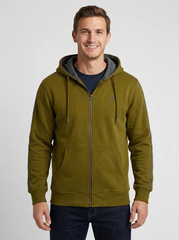 Relaxed Zip-Up Hooded Style Men's Sport Jacket