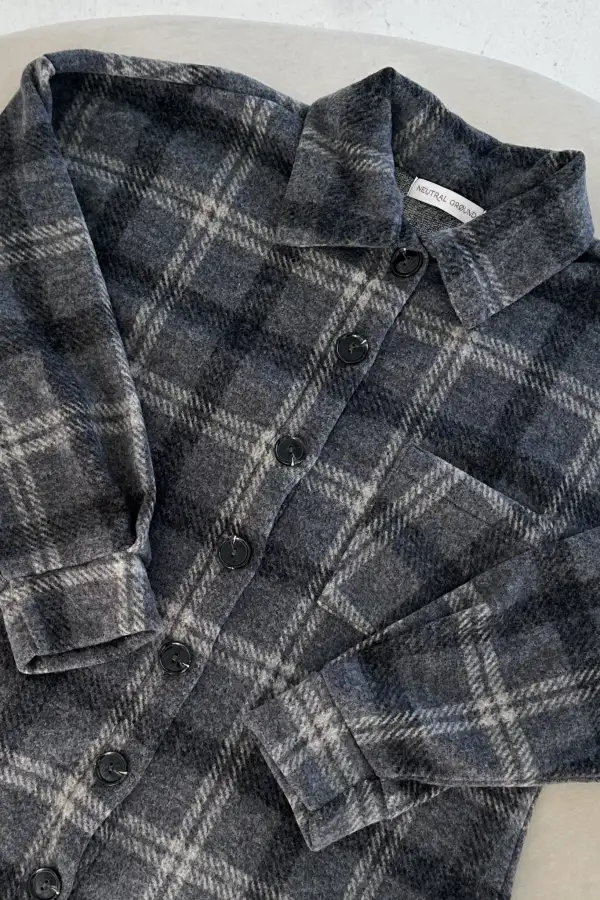 Plaid Button Front Jacket