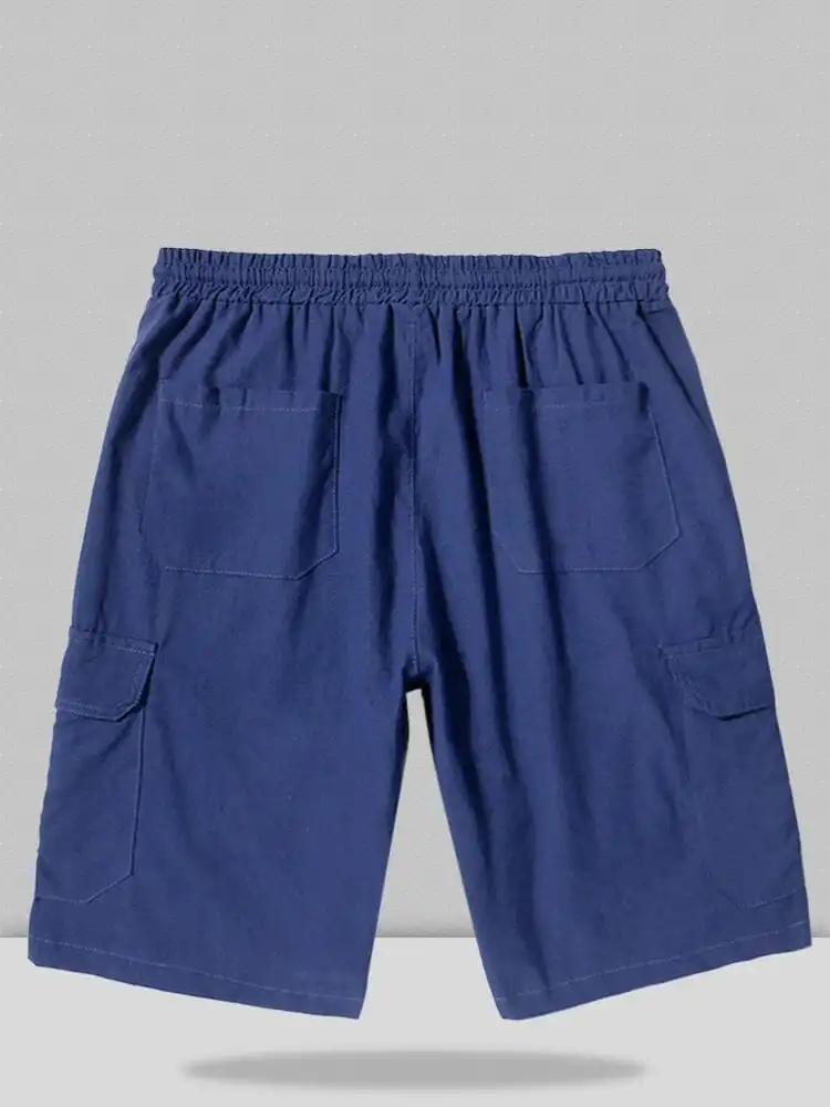 Men's Linen Style Pants Pockets Shorts