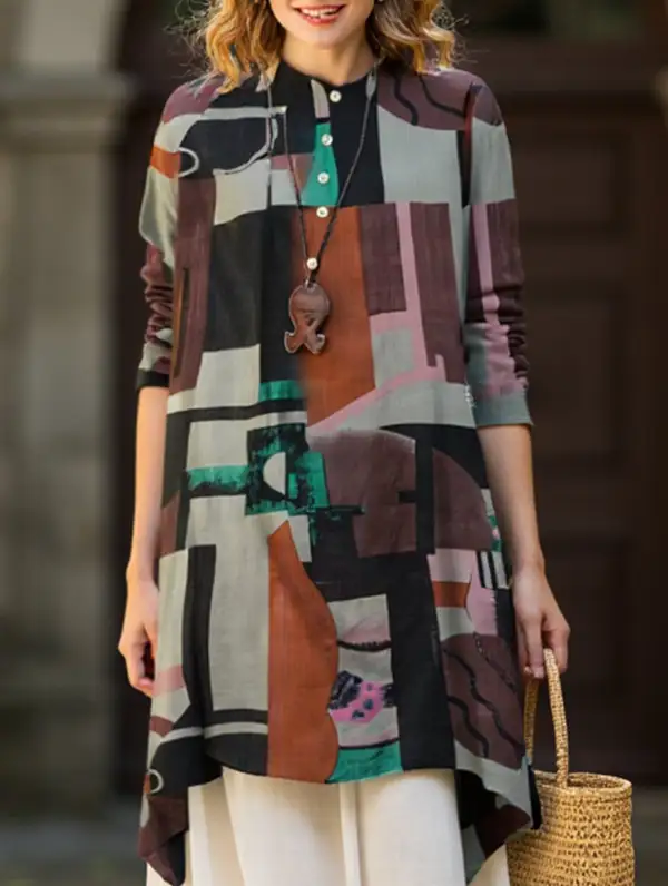 Loose Bohemian Mid-Length Shirt