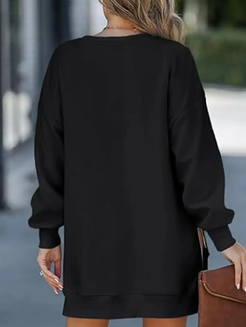 Side Zip Patchwork Pullover Sweatshirt