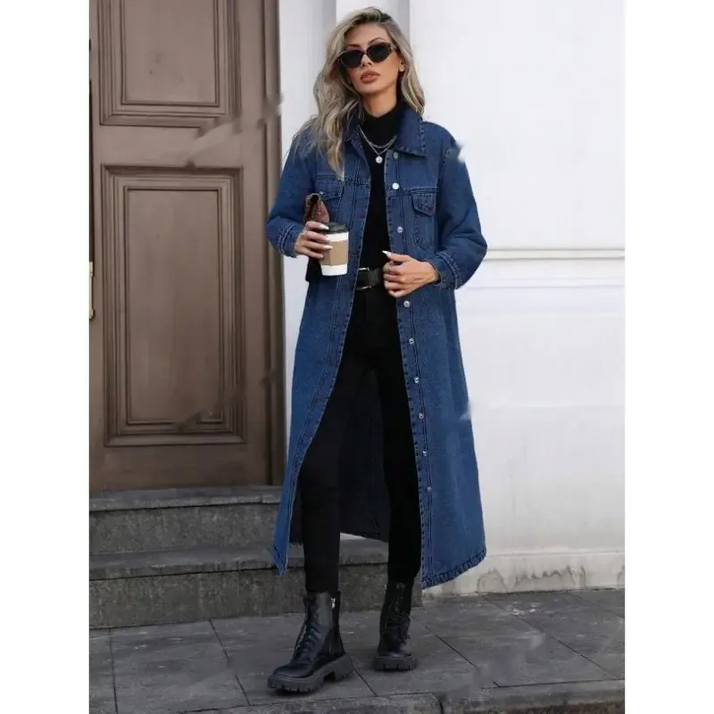 Women's Button Front Denim Coat