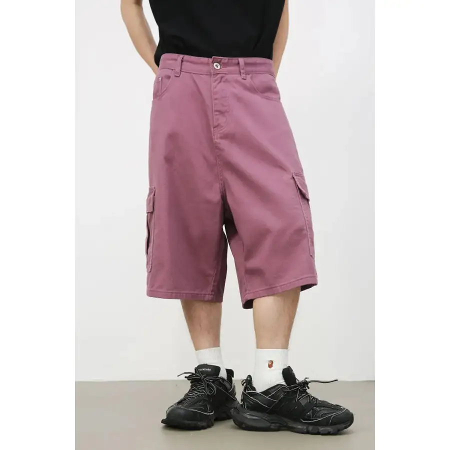Men's Mid Rise Denim Shorts with Cargo Pockets