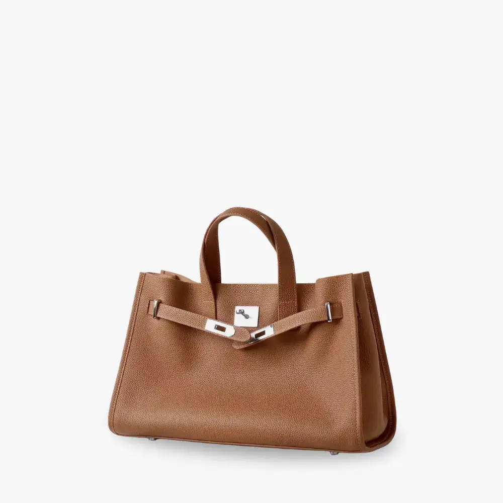 Open Top Soft Grain Shoulder Bag