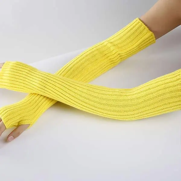Knitted Wool Half-Finger Warm Long Gloves 26913629C
