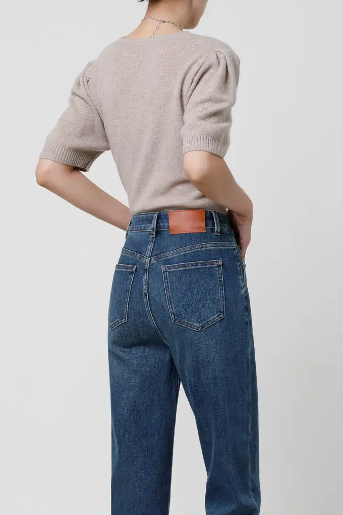 Straight-Leg Cropped Frayed Jeans